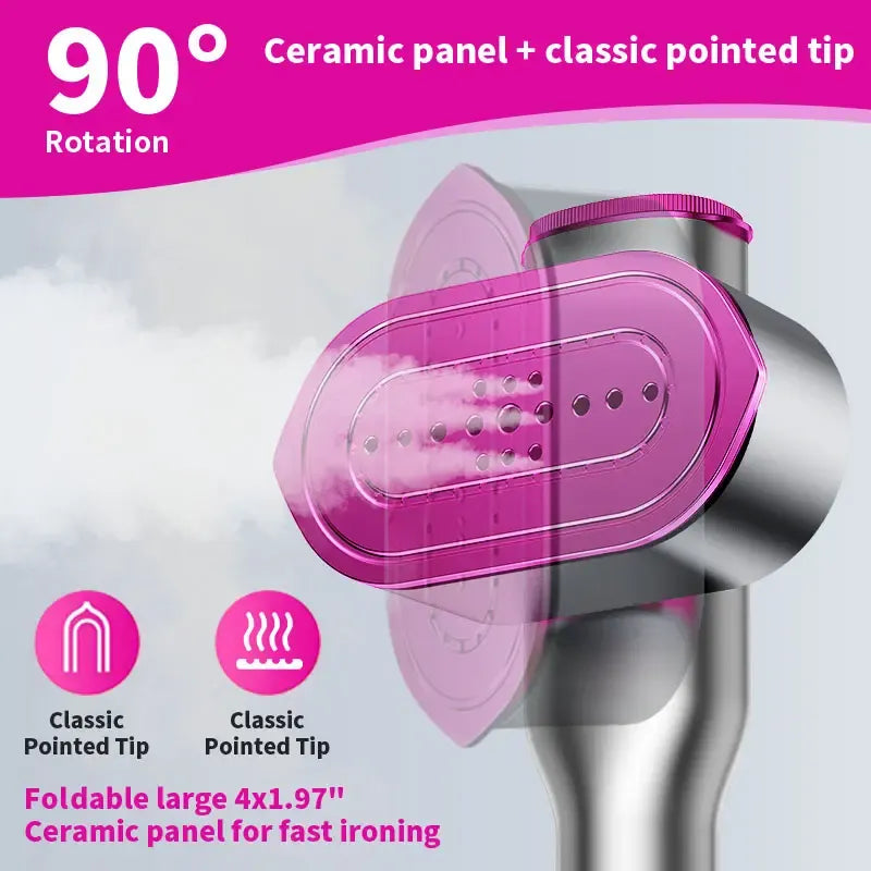 Handheld Garment Steamer for Clothing, Portable Iron Steamer Combo Travel Steam Generators, 7 Modes with LED Display,  Fast Heating, 90° Swivel Handle, 1-Button Start, Travel Stuff, New Year Gift