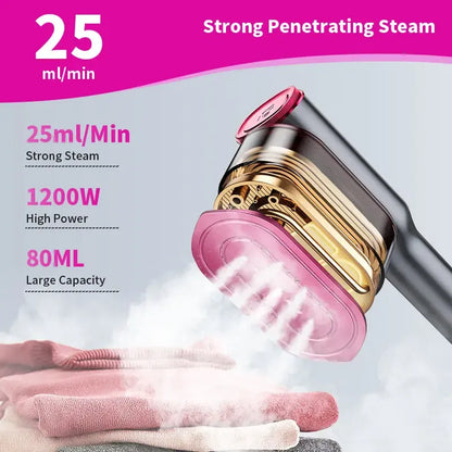 Handheld Garment Steamer for Clothing, Portable Iron Steamer Combo Travel Steam Generators, 7 Modes with LED Display,  Fast Heating, 90° Swivel Handle, 1-Button Start, Travel Stuff, New Year Gift
