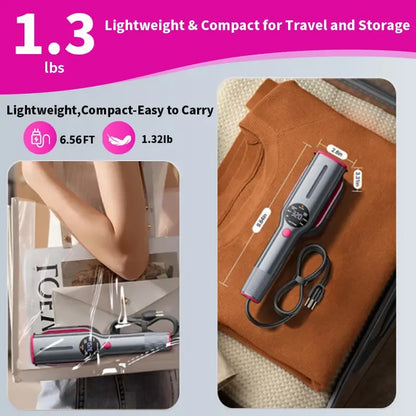 Handheld Garment Steamer for Clothing, Portable Iron Steamer Combo Travel Steam Generators, 7 Modes with LED Display,  Fast Heating, 90° Swivel Handle, 1-Button Start, Travel Stuff, New Year Gift