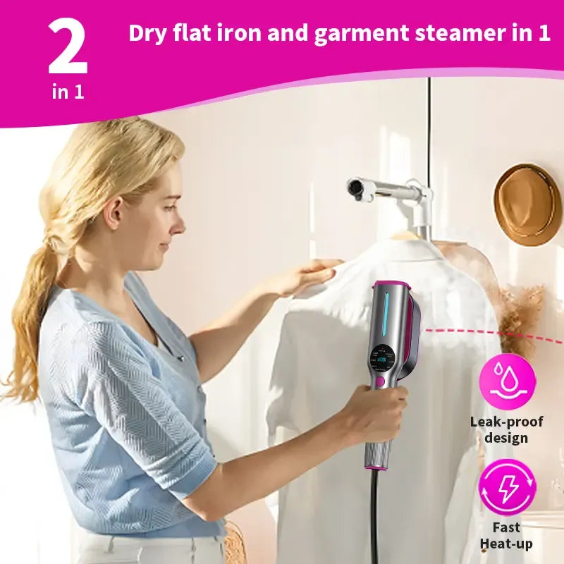 Handheld Garment Steamer for Clothing, Portable Iron Steamer Combo Travel Steam Generators, 7 Modes with LED Display,  Fast Heating, 90° Swivel Handle, 1-Button Start, Travel Stuff, New Year Gift